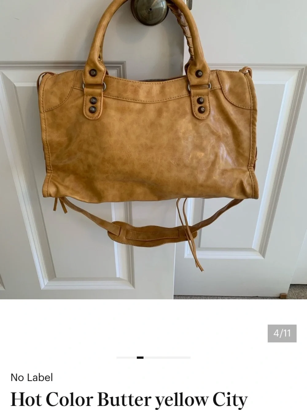 Butter Yellow Women’s City Tote handbag - Picture 5 of 8